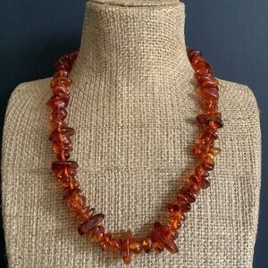 Vintage genuine Baltic amber beaded necklace.